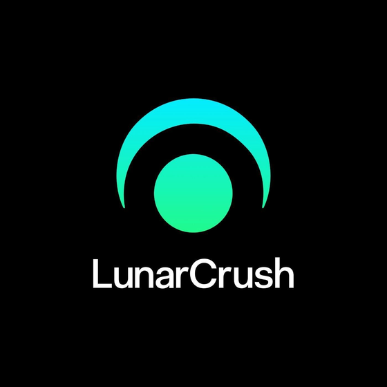 the lunarcrush logo on a black background